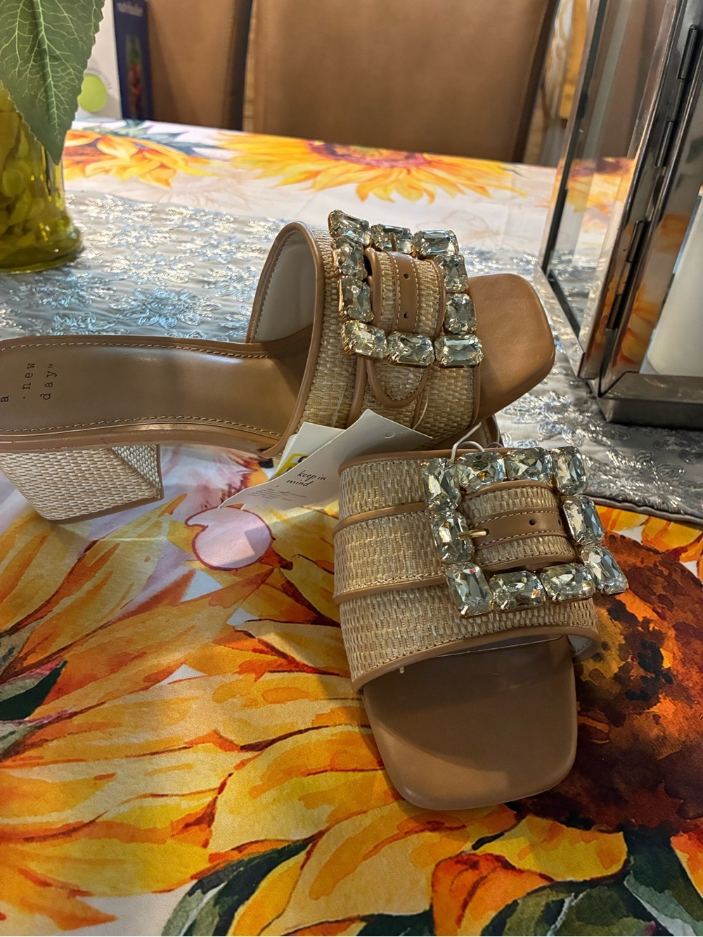 a new day Beige Woven Block Heel Wedges - Picture 4 of 7